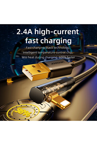 Joyroom Kabel przewód kątowy do iPhone USB-A - Ligtning 2.4A 1.2m niebieski