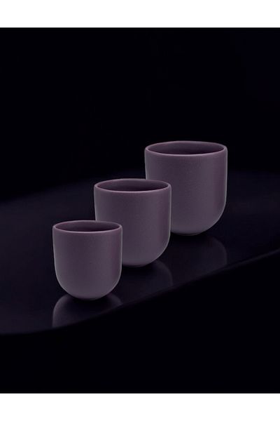 NOVUM Set 3 Pahare Cafea Velaris Purple Dynastia – 250 Ml, 150 Ml, 80 ml (MOV REGAL MAT)