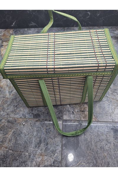 EMPA A V M 36X25X17 cm Foldable Portable Wicker Picnic Travel Bag Picnic Basket