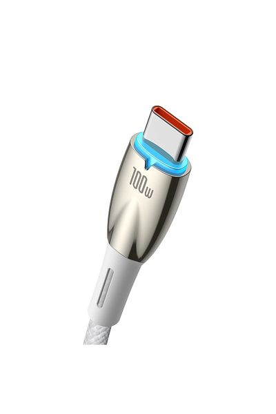 Baseus Kabel przewód do szybkiego ładowania Glimmer USB-A - USB-C 1m - biały