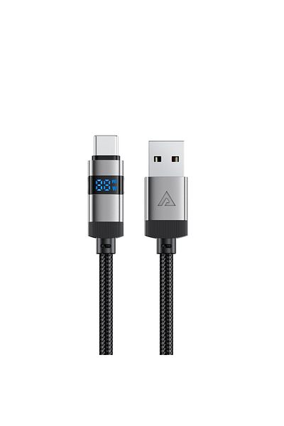 Acefast Cablu USB-A - USB-C cu afișaj 480Mb/s 66W 1.2m - negru