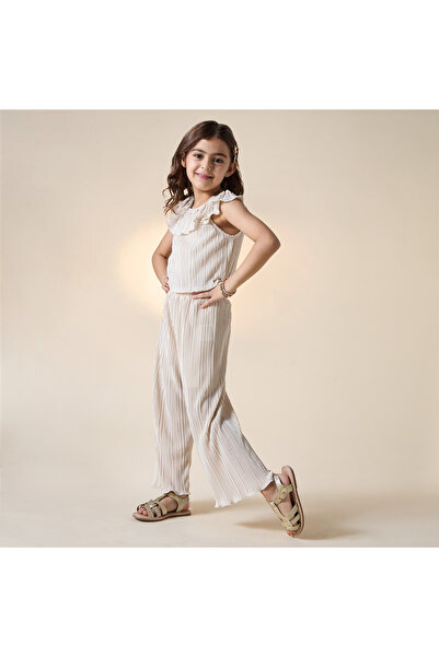 Juniors Pleated Sleeveless Top and Pants Set