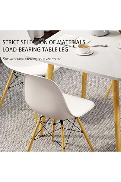 Taimi 3-Pieces Dining Set: White Square Table (72Hx80Lx80W cm) + 2 White Plastic Chairs (70Hx40Lx40W cm)