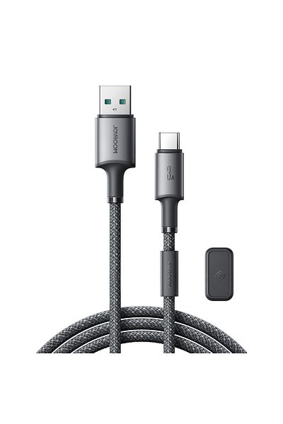 Joyroom Cablu USB-A - USB-C cu organizator și suport magnetic 1,2 m - gri
