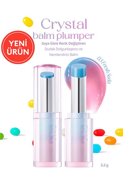 CLIO Color Changing Lip Plumping Balm According to Heat Crystal Balm Plumper (03 Fresh Soda)