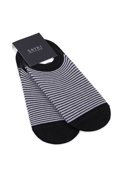 Hatemoğlu Black Patterned Cotton Double Ballerina Socks