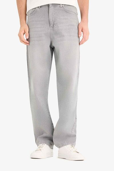 DeFacto Baggy Fit Wide Leg Jean Washed Trousers F6670Ax25Sm