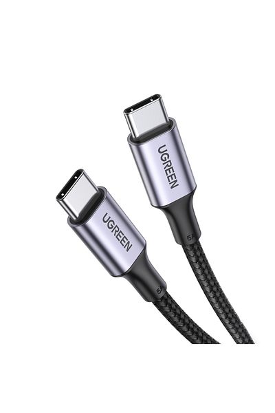 Ugreen Kabel przewód USB-C w oplocie 5A 480Mb/s 0.5m czarno szary