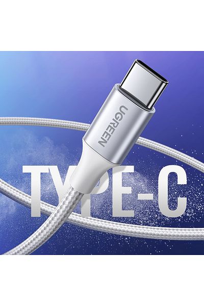 Ugreen Kabel przewód w oplocie USB-A - USB-C QC 3.0 3A 0.5m - biały