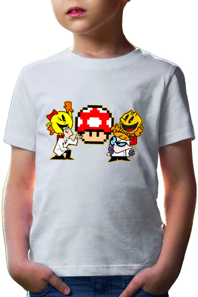 OEM Tricou copii Pac Man Mushroom Mario Woman Dexter Powerpuff Girls