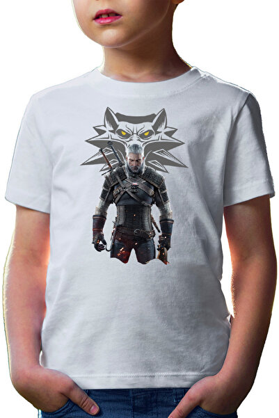 OEM Tricou copii Witcher Wild Hunt Wolf Silver Armor Medieval