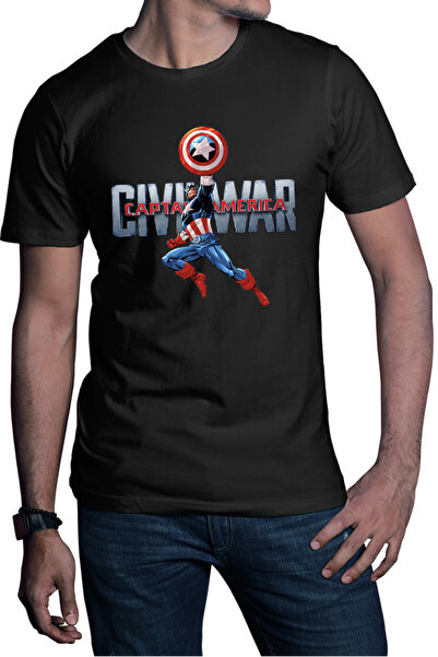 OEM Men's T-shirt Captain America Jump Movie Hero Animated CGI