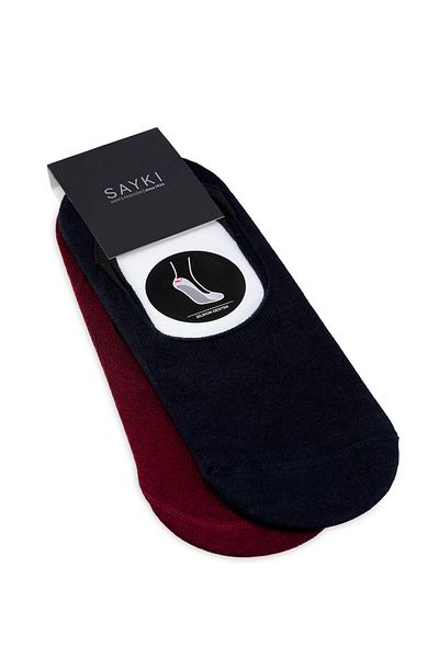 Hatemoğlu Navy Blue Cotton Double Ballerina Socks