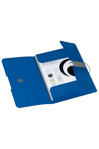 Herlitz Dosar cu elastic, format A4, cotor 30 mm, material PP, culoare albastru opac