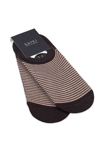 Hatemoğlu Beige Patterned Cotton Double Ballerina Socks