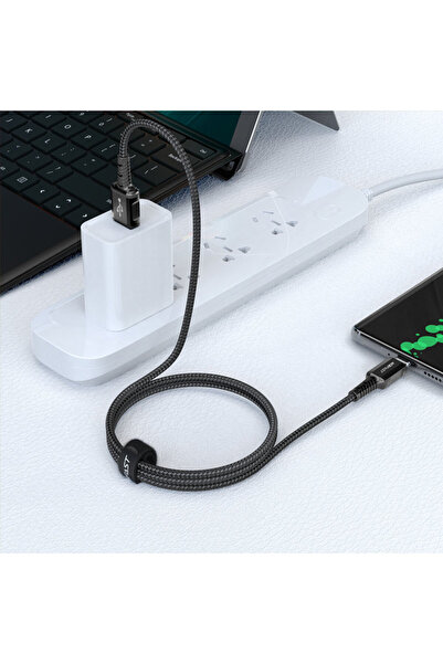 Acefast Kabel przewód w oplocie USB - USB-C 3A 1.2m czarny