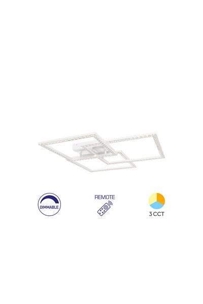 Braytron Lampă de tavan LED Crystal LUSTRA LED 80W CRYSTAL-3IN1 cu telecomandă