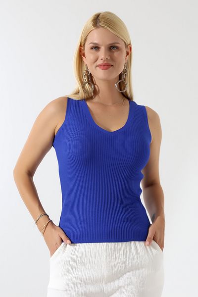 Devinka    Women's V-Neck Knitwear Blouse