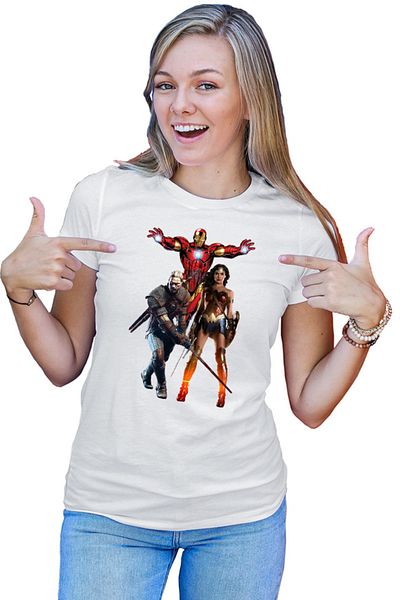 OEM Tricou Femei Witcher Ironman Wonder Woman Superhero Horror