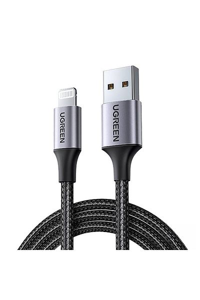 Ugreen Kabel przewód w oplocie USB-A - iPhone Lightning MFi 1.5m - czarny