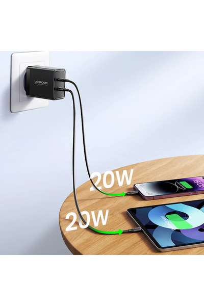 Joyroom Incarcator Priza 2x Type-C, Fast Charging, 40W - (JR-TCF09) - Negru