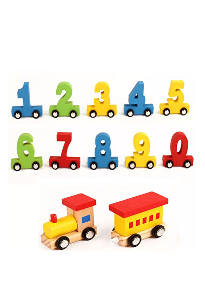Factory Price - مجموعة قطار أرقام خشبية - 11 قطعة