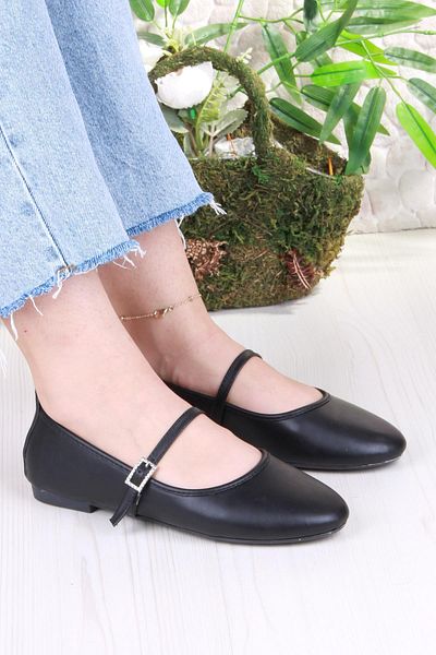 fort 01-635 Soft Buckle Detailed Stylish Home Business Office Comfortable Daily Shoes Women's Ballerinas