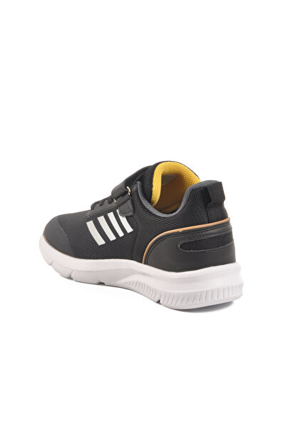 WALKWAY Black White Velcro Mesh Lightweight Unisex Children's Sports Shoes Fav 100 F