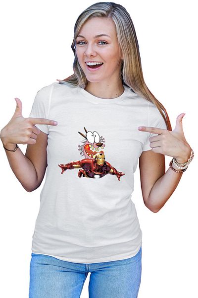 OEM Tricou Femei Ironman Courage Scared Fly Superhero Cartoon