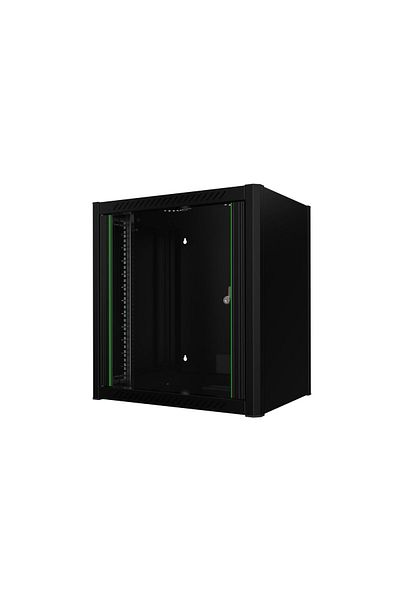 Inna marka Szafka rackowa Lanview 19" 12U naścienna 600x450x645 mm - czarna, RWM12U45BL