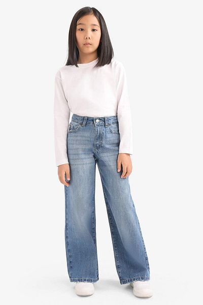 DeFacto Pantaloni de blugi pentru fete cu picioare late E7710A825AU