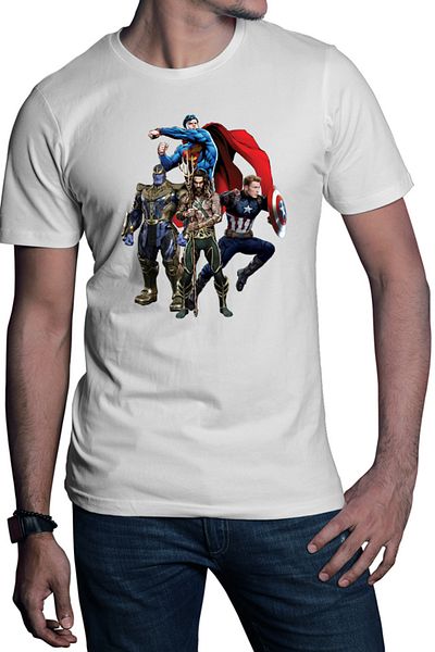 OEM Men's T-shirt Aquaman Leader Superman Captain America Thanos