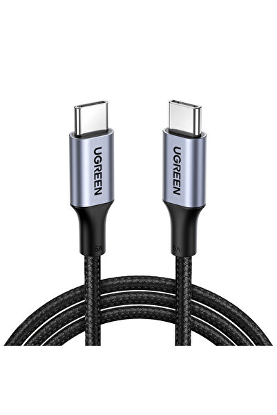 Ugreen Kabel przewód USB-C w oplocie 5A 480Mb/s 0.5m czarno szary