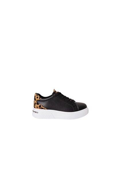 Jarrox Roar Black Leopard Detail Lightweight Poly Sole Comfortable Women's Sneaker Sports Shoes
