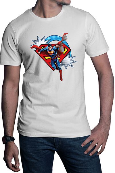 OEM Men's T-shirt Superman Logo Retro Comics Illustration Cosplay