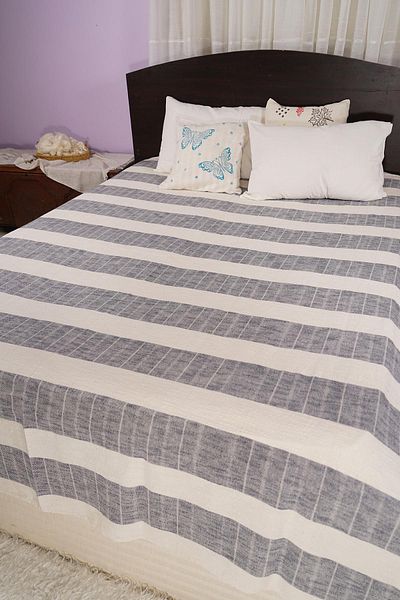 Defne&Apollon İpekçilik Natural Line – Handwoven 80% Cotton 20% Linen Double Pique - Gray