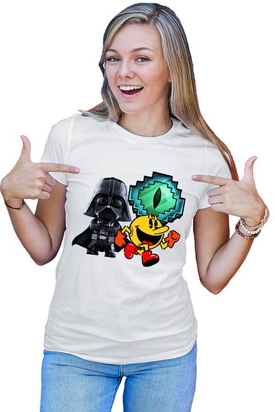 OEM Tricou Femei Pac Man Darth Vader Ender Eye Minecraft
