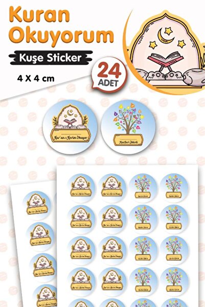 t tuğset etiket Kuran'ı Kerim Okuyor,Harfleri Bitirdi Sticker Etiket 4 cm 24 ...