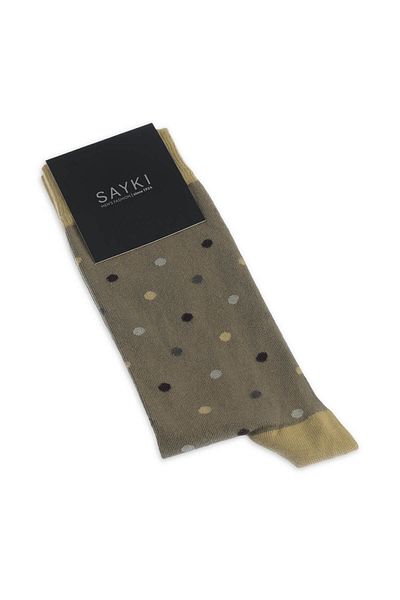 Hatemoğlu Khaki Polka Dot Cotton Socks