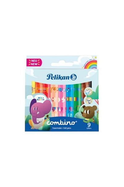 Pelikan Combino Super 411 Marker Set Thick Tip, Material Plastic, Assorted Colors, Set of 9