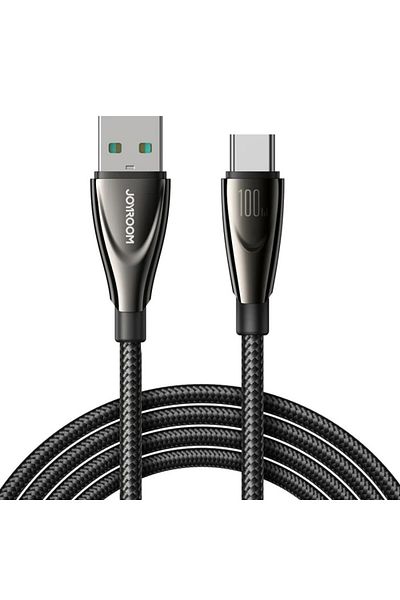 Joyroom Kabel przewód w oplocie Pioneer Series USB-A - USB-C 100W 1.2m czarny