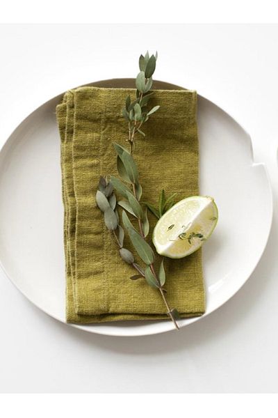 KÜTÜKhouse Seaweed Green Linen Napkin Set of 2