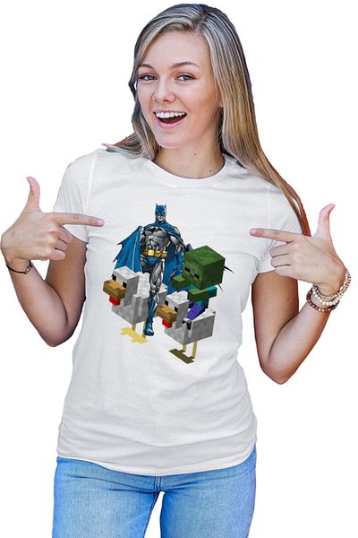 OEM Tricou Femei Batman Minecraft Chicken Race Zombie Puzzle Pixels