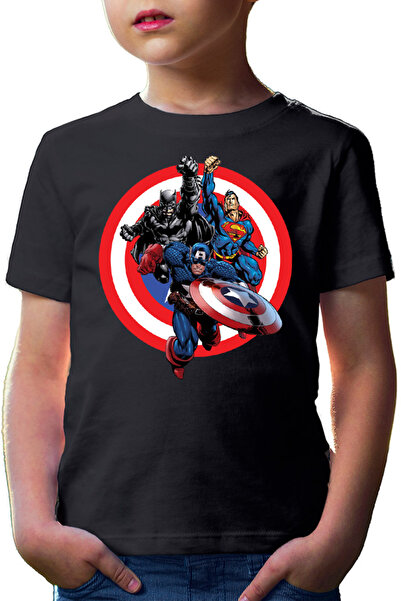 OEM Tricou copii Captain America Superman Batman Fight Around World