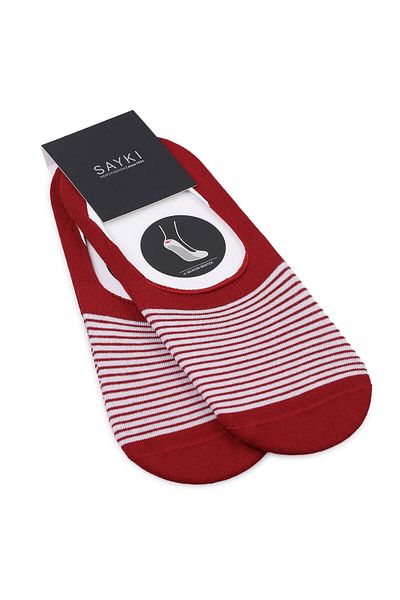 Hatemoğlu Red Patterned Cotton Double Ballerina Socks