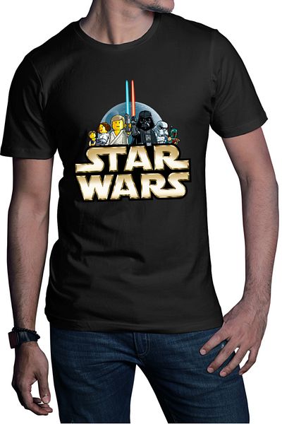 OEM Tricou barbati Star Wars Princes Darth Vader Planets Laser