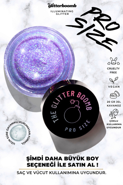 the glitter boomb - jel glitter- Aurora 20 gr PRO SIZE