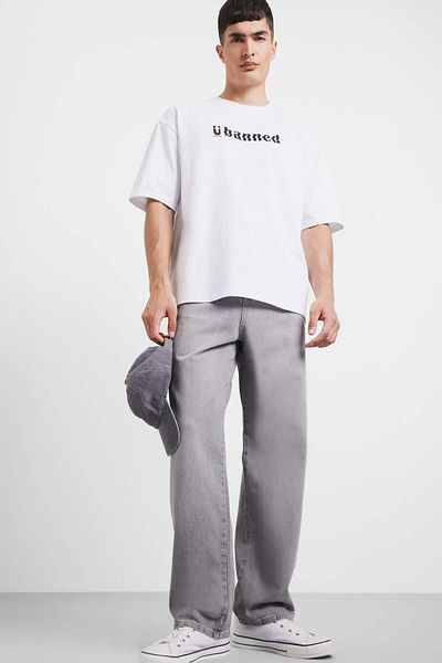 DeFacto Baggy Fit Wide Leg Jean Washed Trousers F6670Ax25Sm
