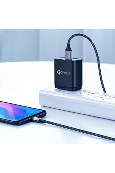 Ugreen Cablu USB împletit - USB-C cu încărcare rapidă 3.0 3A 0.5m Gri