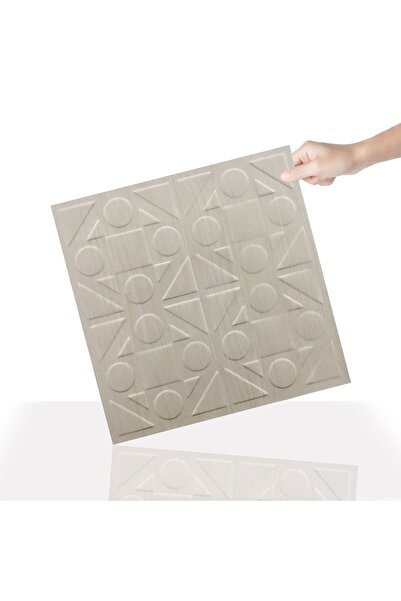 TİNK 3 Boyutlu Duvar Paneli Kabartmalı Kareli Yuvarlak Desen Pvc 41x41 cm/ 6 ...